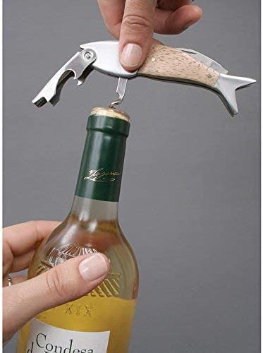 Fabulous Gifts | Kikkerland - Lightwood Fish Corkscrew by Weirs of Baggot Stree