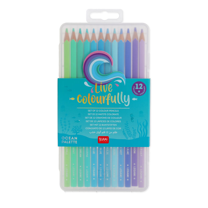 Back to School | Legami Set Of 12 Colouring Pencils Cyan Ocean Palette by Weirs of Baggot Street
