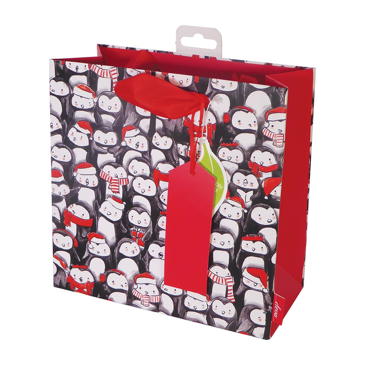Christmas Gift Bag | Medium Square Penguin Party by Weirs of Baggot Street