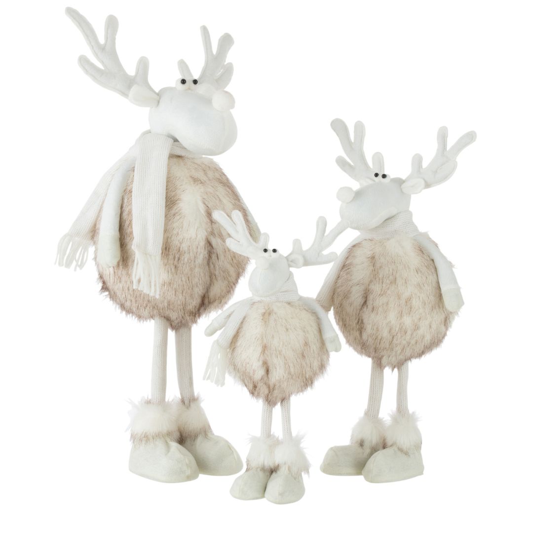 Christmas Shop _ J-Line Standing Reindeer Poly Beige Medium by Weirs of Baggot Street
