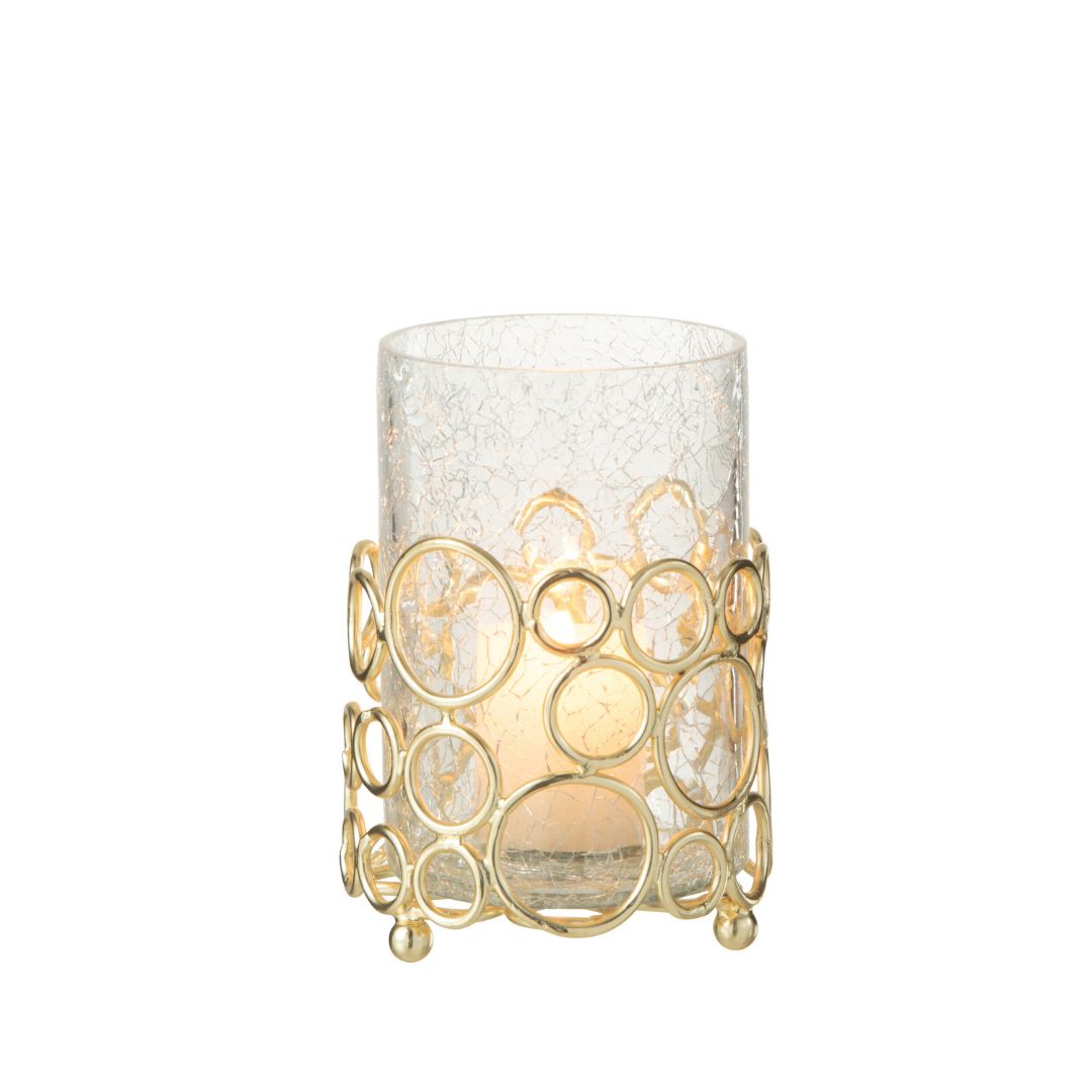 Christmas | Large Gold Loop Glass Candleholder by Weirs of Baggot Street