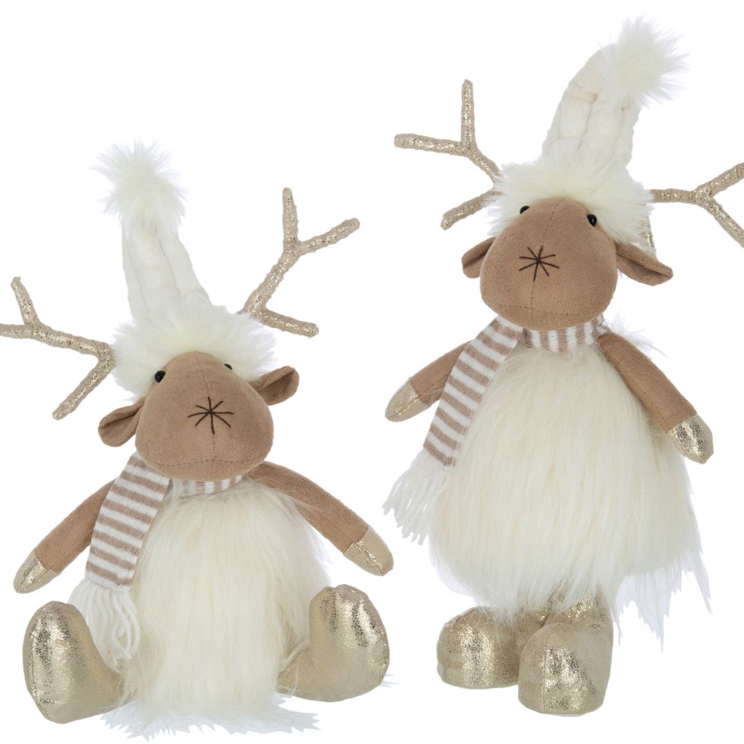 Christmas | J-Line Reindeer Standing Sitting 2 Assorted by Weirs of Baggot Street