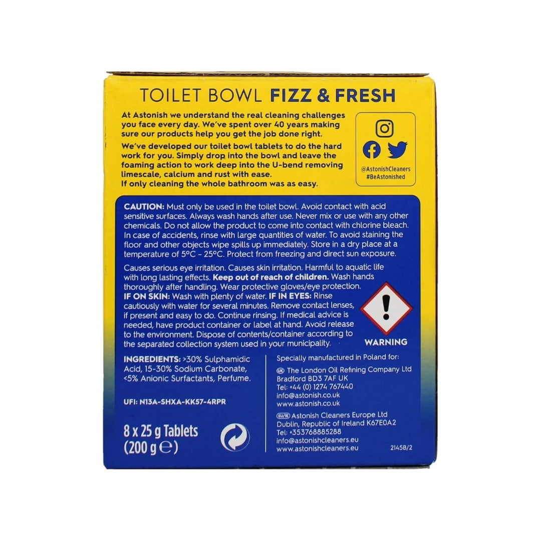 Cleaning Accessories Astonish Toilet Bowl Fizz&Fresh Lemon by Weirs of Baggot Street
