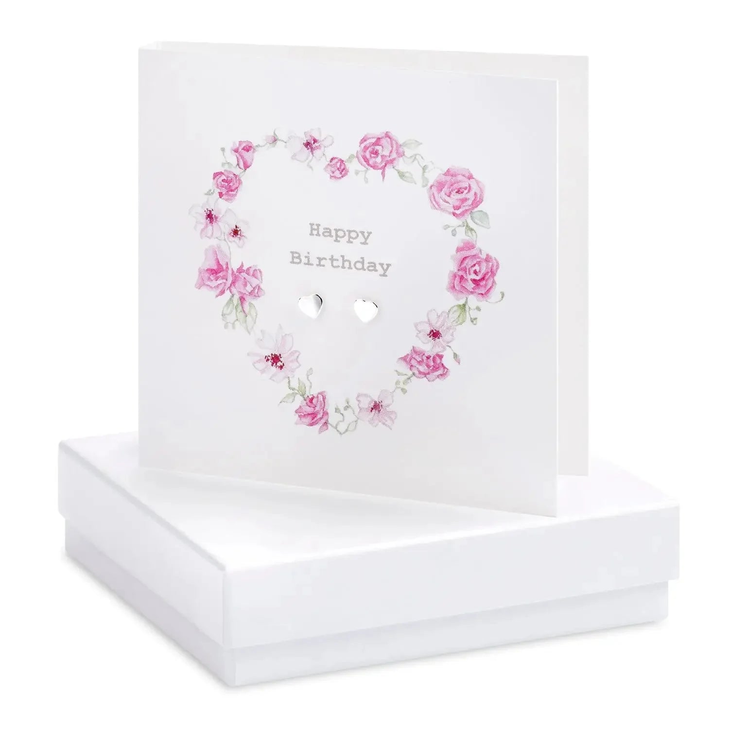 Crumble & Core Heart Garland Card with Earrings in a White Box by Weirs of Baggot Street