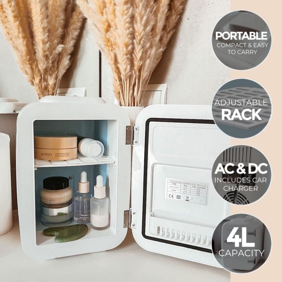 Fab Gifts | Brienne Mini Fridge Portable Retro White 4L by Weirs of Baggot Street