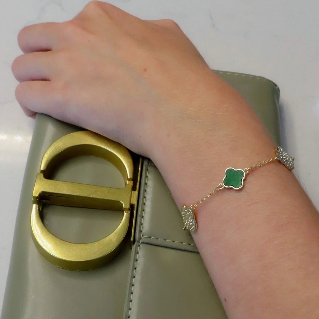 Fab Gifts | Jewellery Bracelet Mother Of Pearl Green by Weirs of Baggot Street