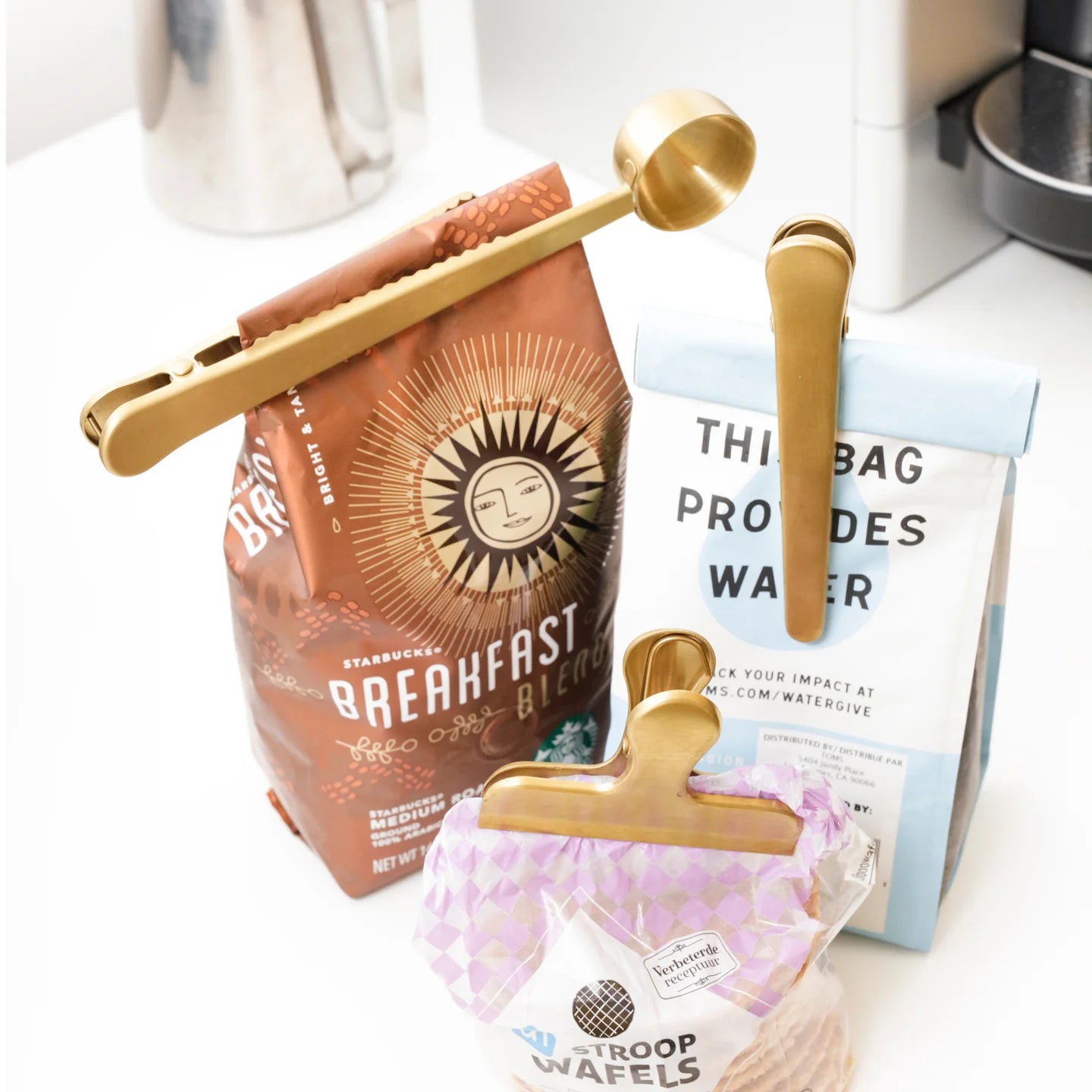 Fab Gifts | Kikkerland Brass Kitchen Clips by Weirs of Baggot Street