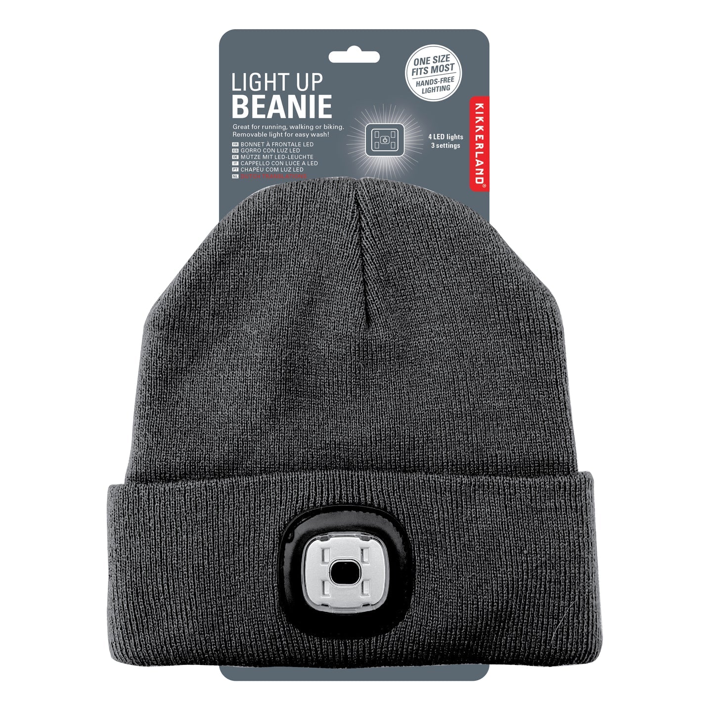 Fab Gifts | Kikkerland Grey Light Up Beanie by Weirs of Baggot Street