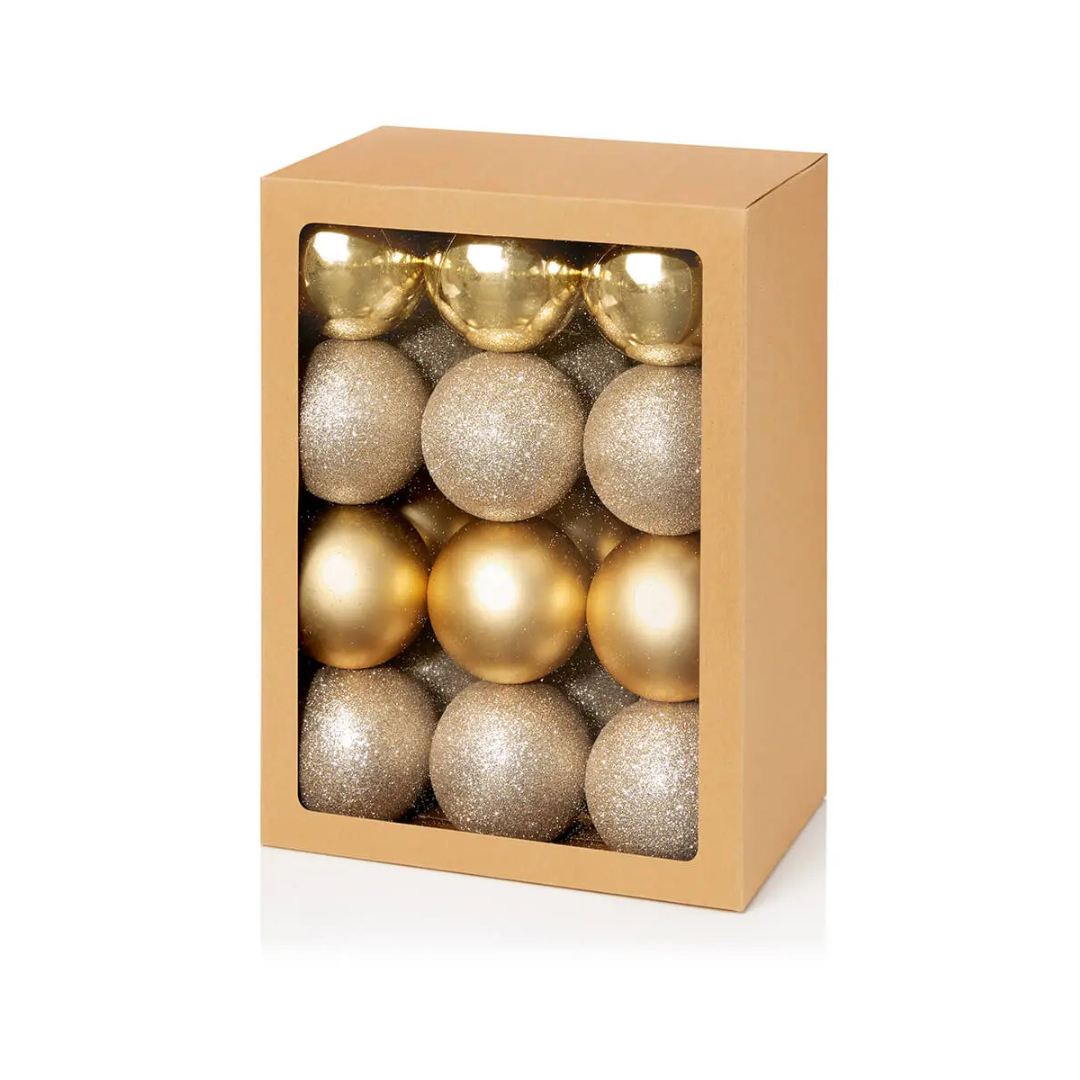 Fabulous Gifts Christmas Christmas Baubles Champagne Gold Multi Finish 24 x 60mm by Weirs of Baggot Street