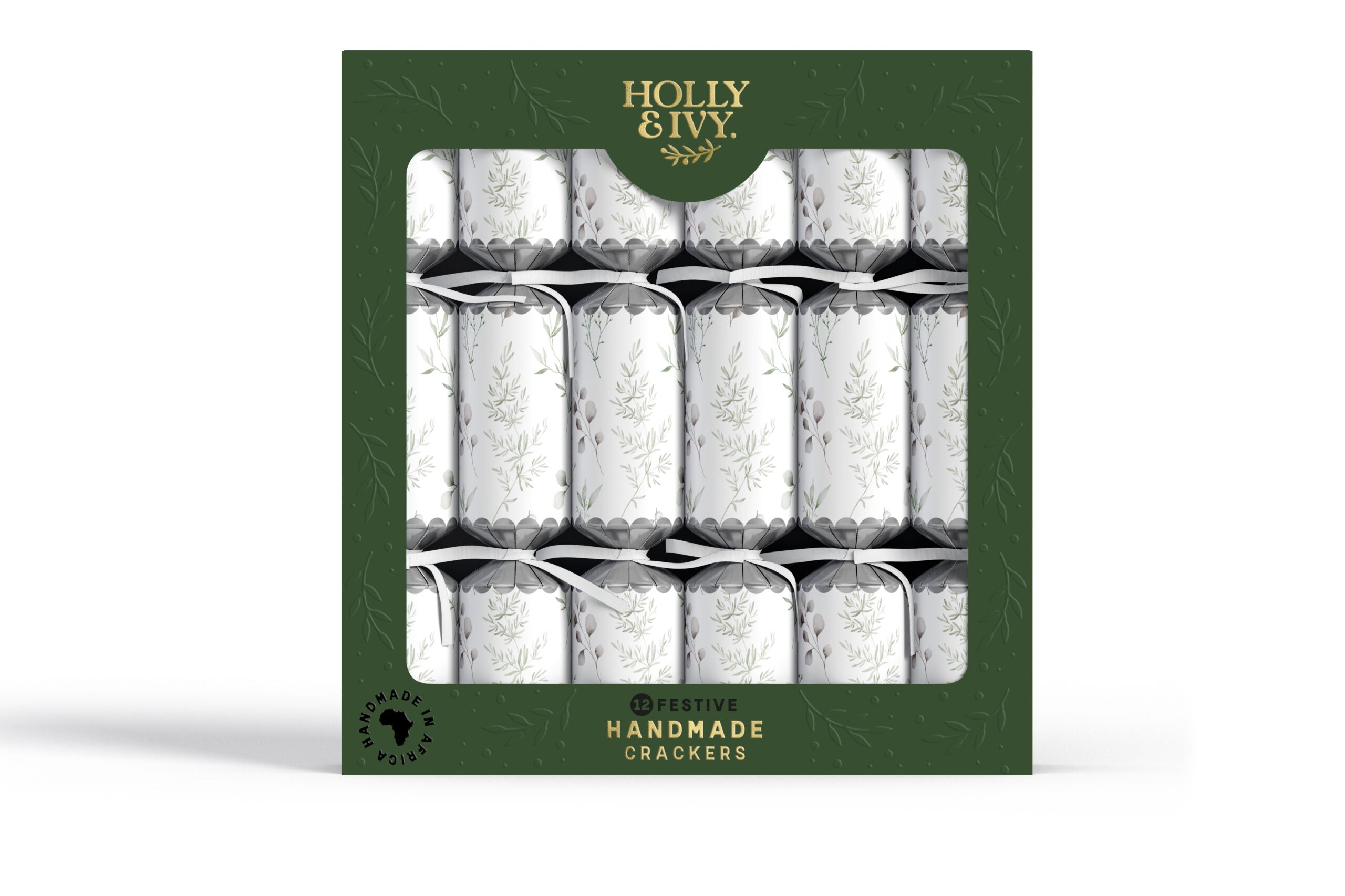 Fabulous Gifts Christmas Crackers Holly & Ivy Festive Crackers Classic Silver by Weirs of Baggot Street