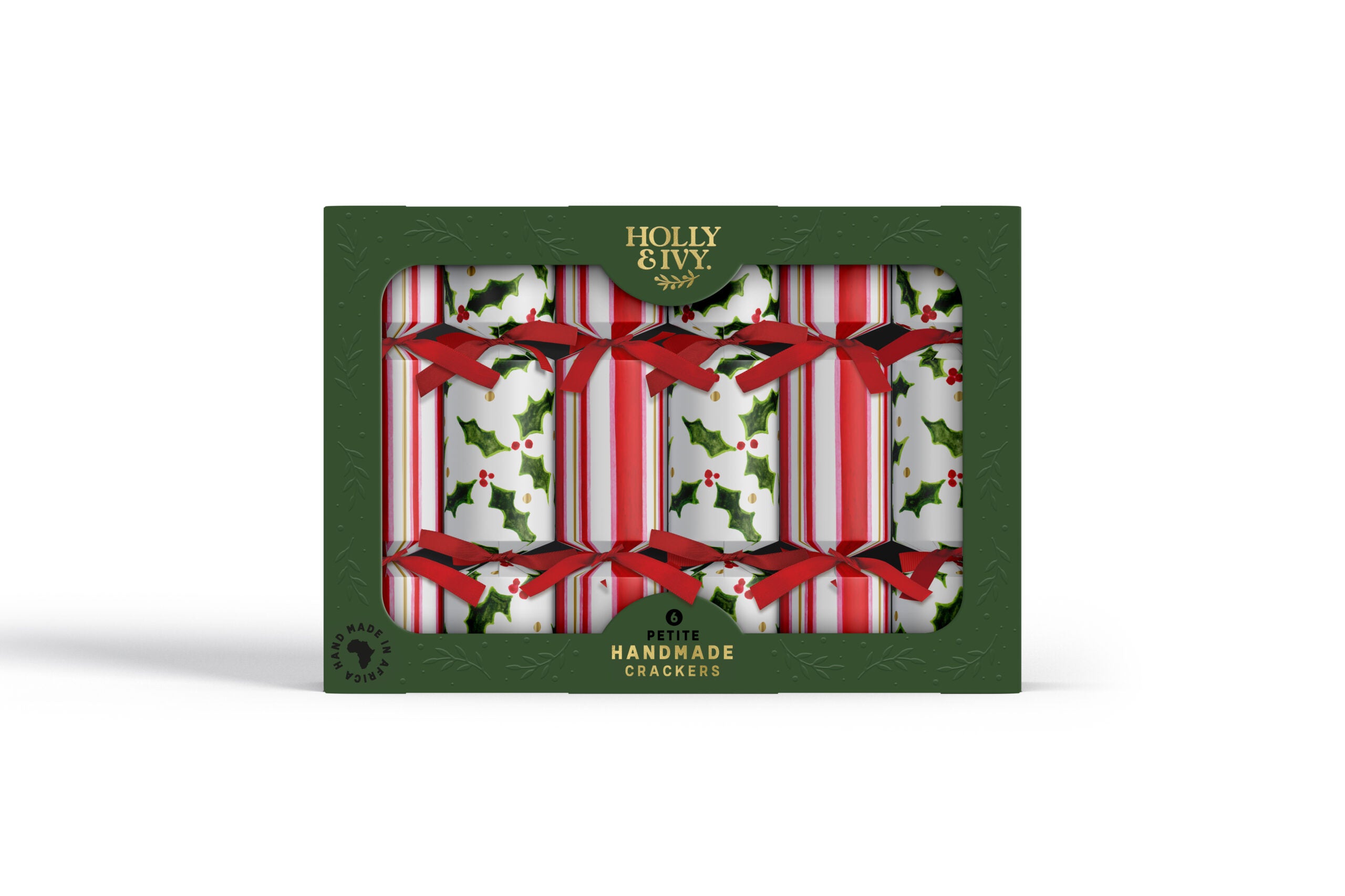 Fabulous Gifts Christmas Crackers Holly & Ivy Petite Crackers Holly Stripes by Weirs of Baggot Street