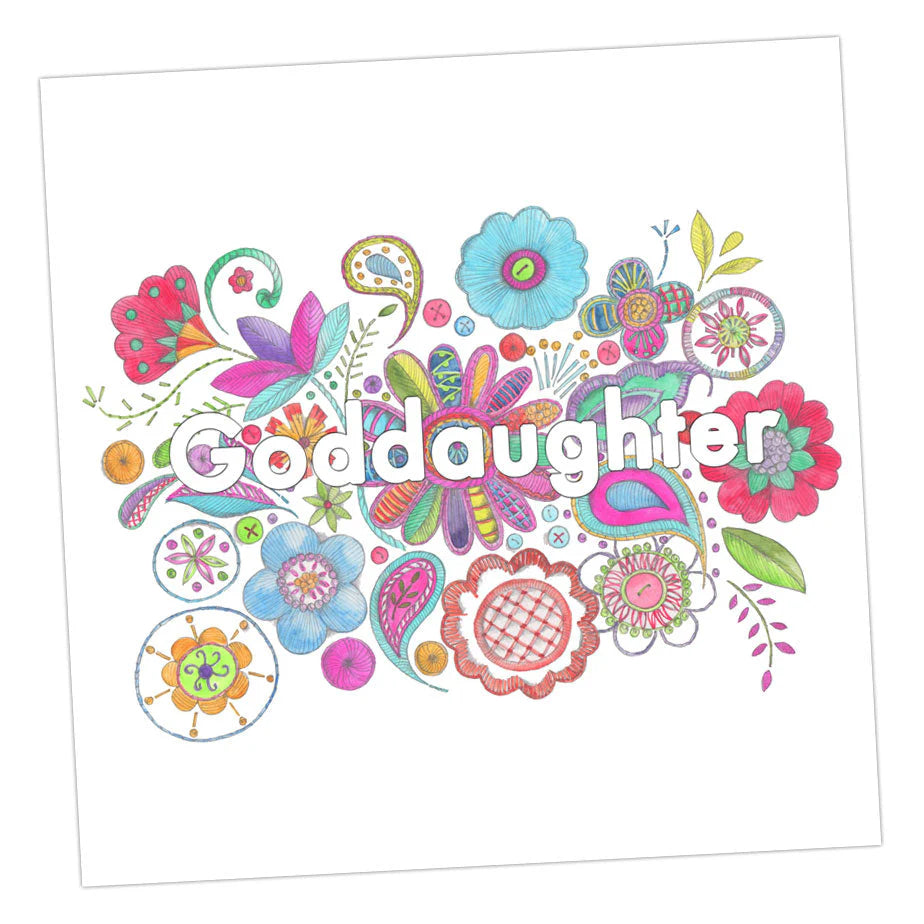 Fabulous Gifts Crumble & Core Embroidered Goddaughter Card by Weirs of Baggot Street