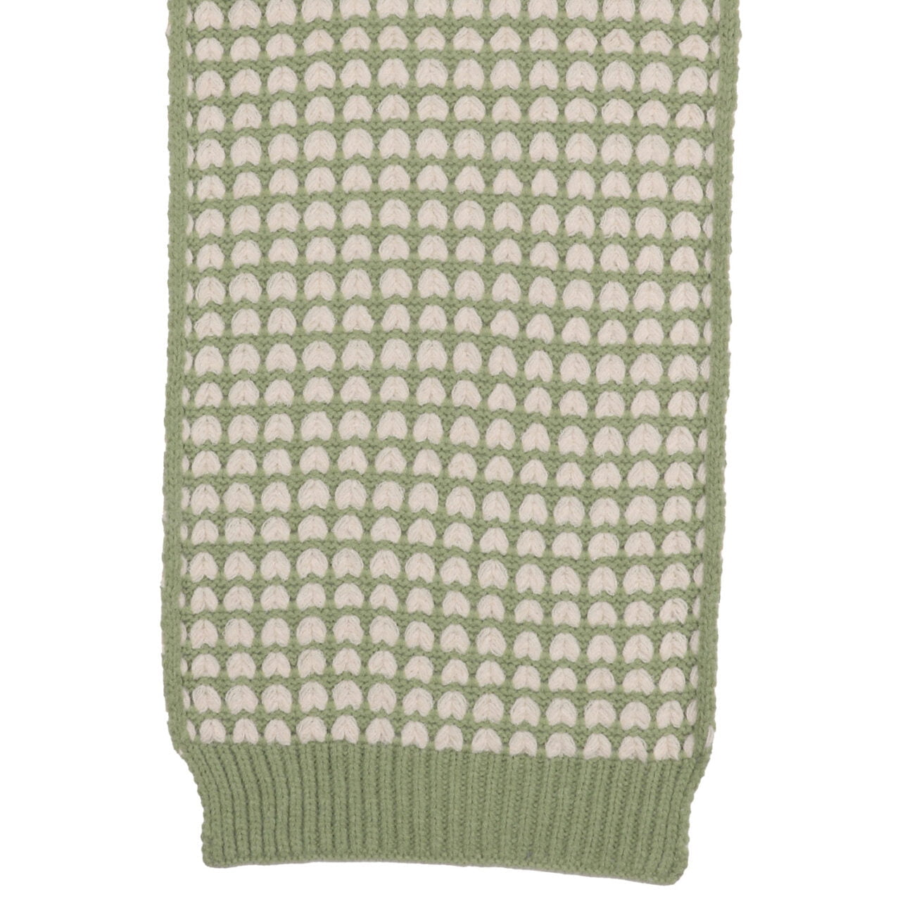 Green Knitted Heart Scarf