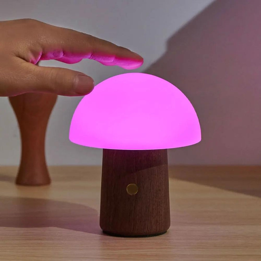 Fabulous Gifts Gingko Design Mini Alice Mushroom Lamp Walnut by Weirs of Baggot Street