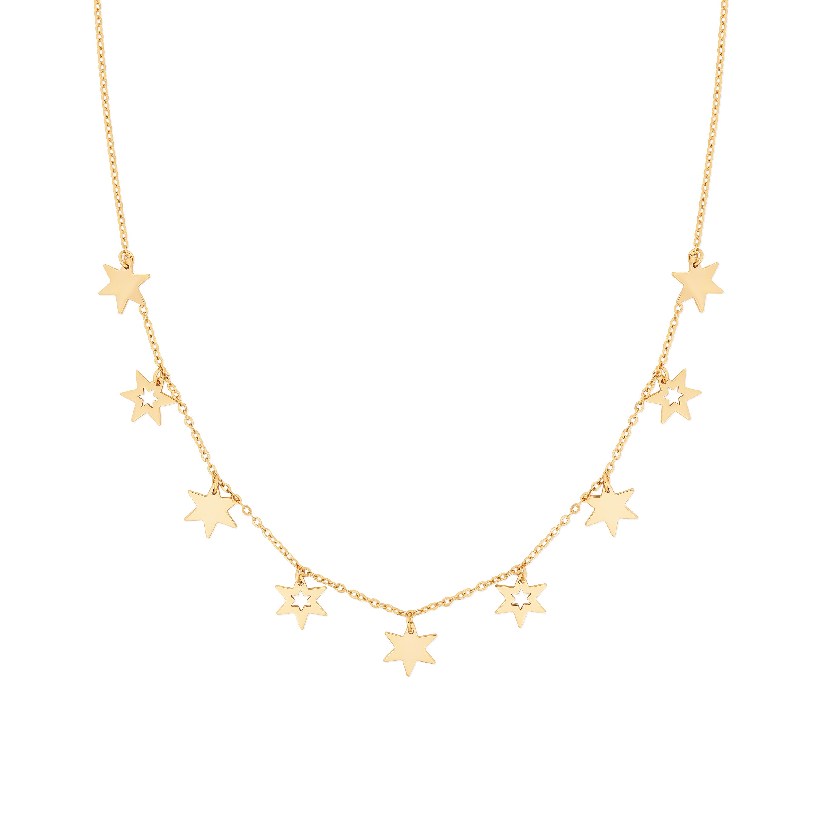 Fabulous Gifts Tipperary Crystal Nine Star Necklace Gold by Weirs of Baggot Street