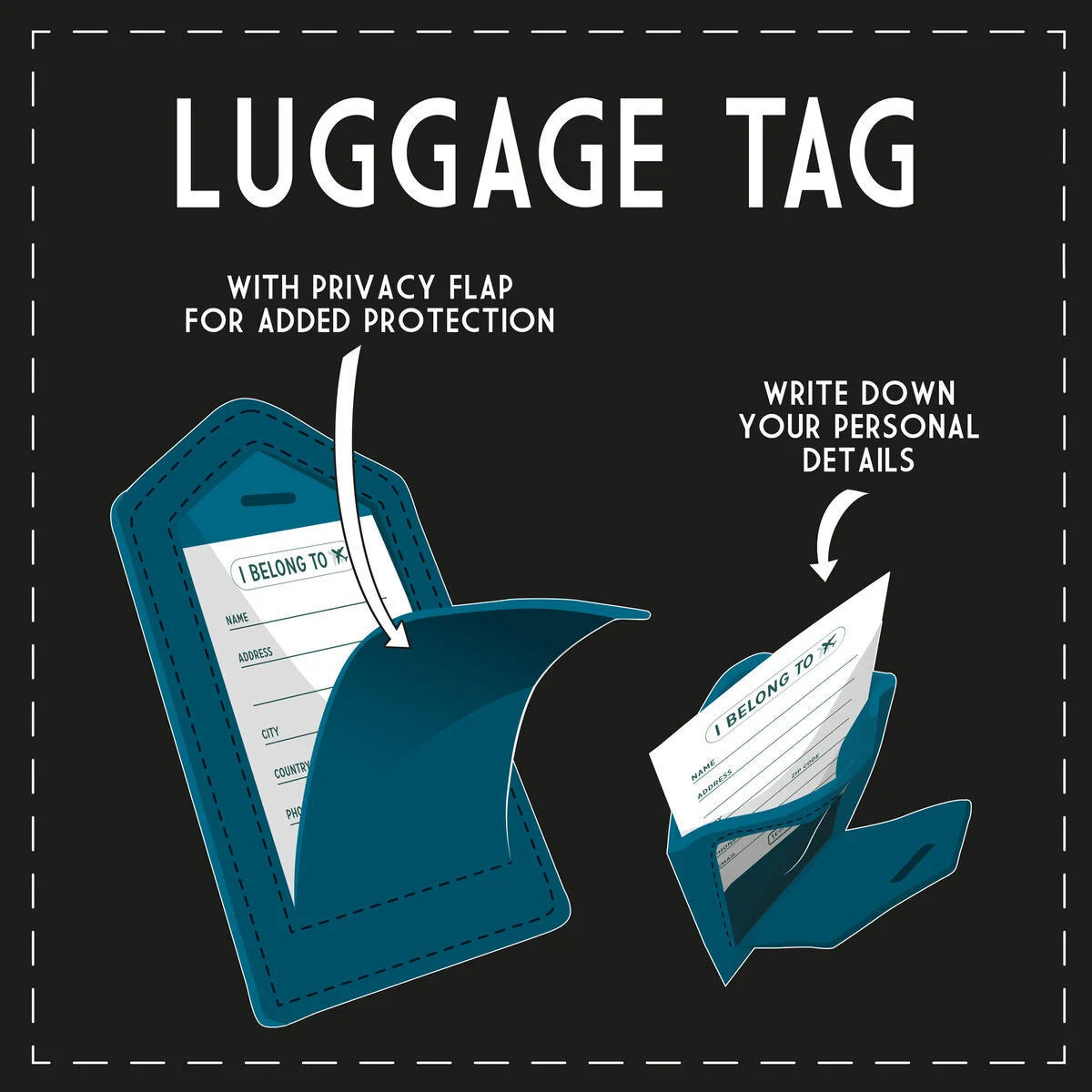Fabulous Gifts Travel Accessories Legami Luggage Tag Petrol Blue by Weirs of Baggot Street