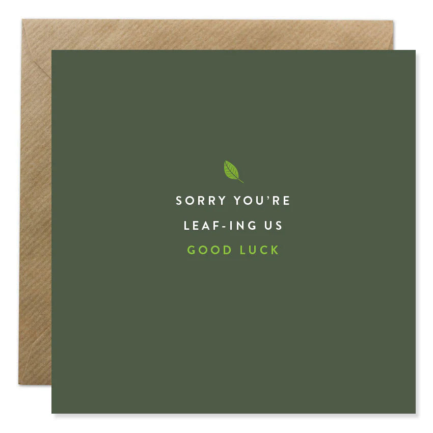 Fabulous Irish Made Greeting Cards Bold Bunny Sorry Your Leafing Us by Weirs of Baggot Street