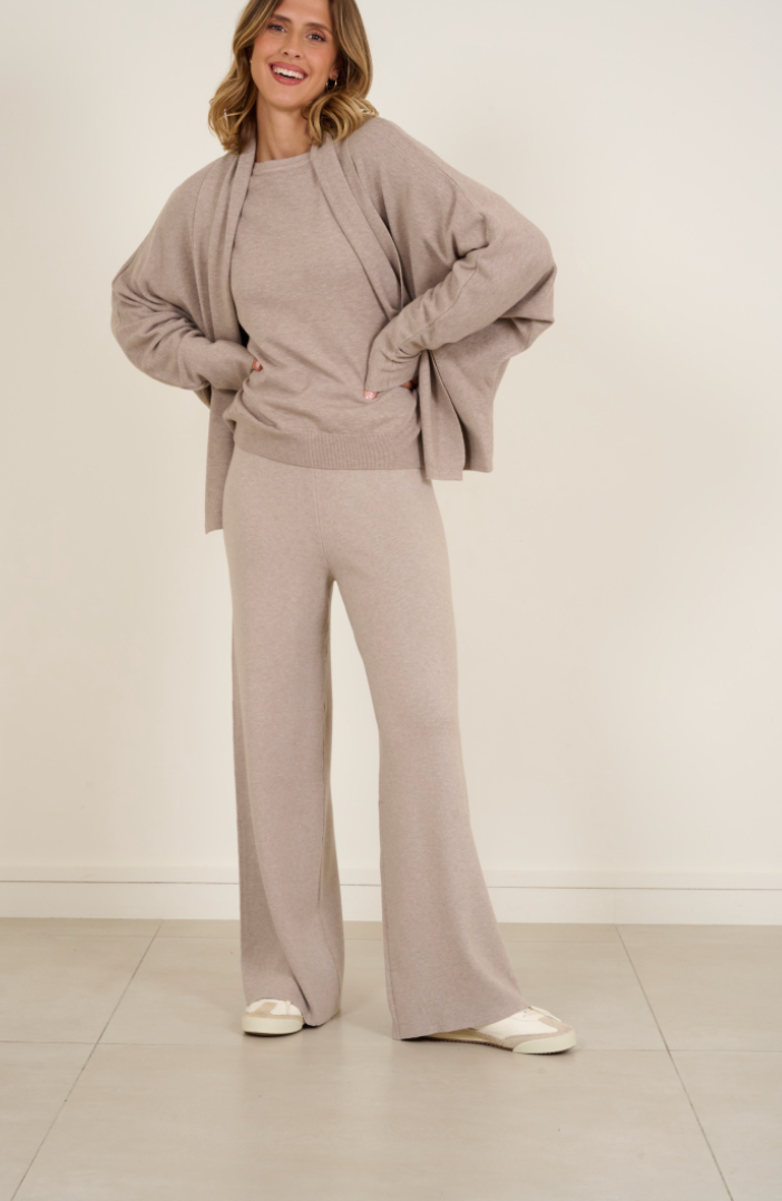 Fabulous Gifts Fashion Heavy Knit Short Cardi Taupe by Weirs of Baggot Street