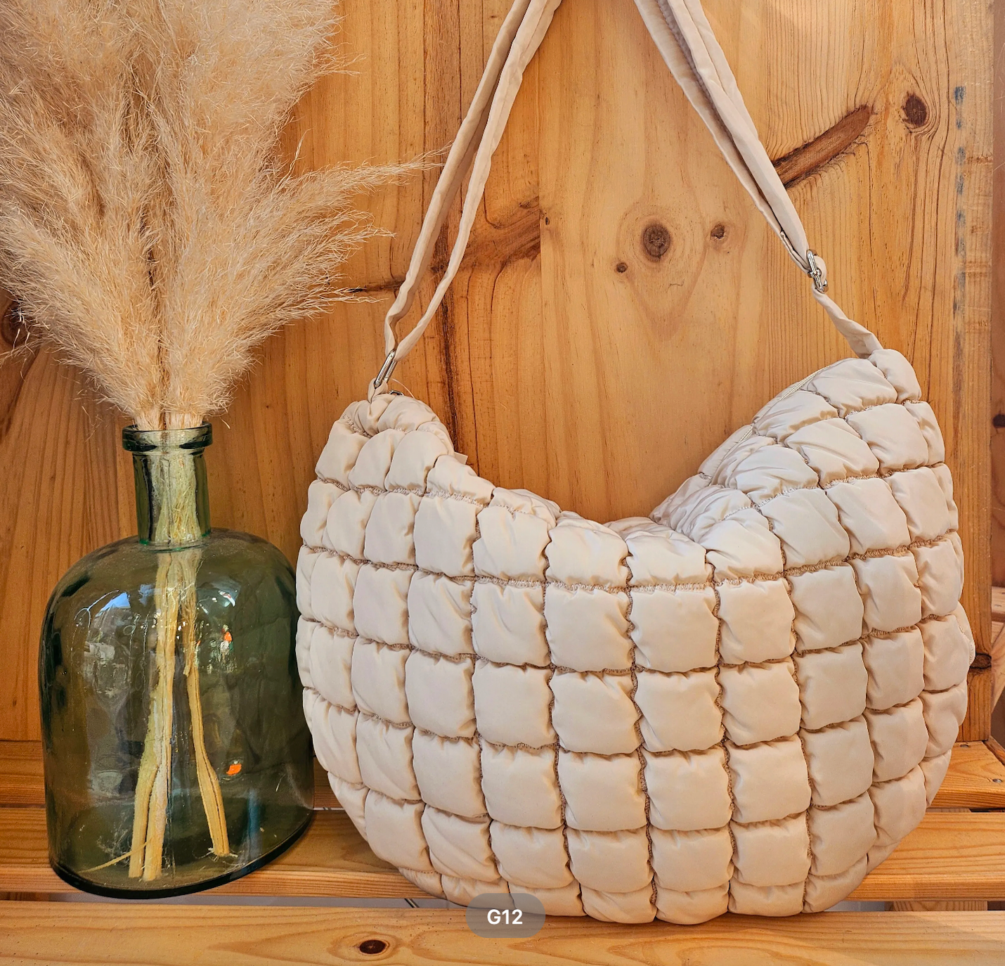Fabulous Gifts Fashion Large Quilted Bag Beige by Weirs of Baggot Street