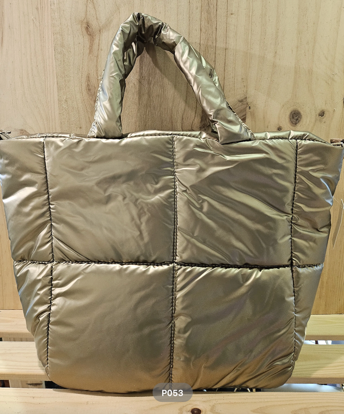Fabulous Gifts Fashion Large Quilted Bag with Handles Gold by Weirs of Baggot Street
