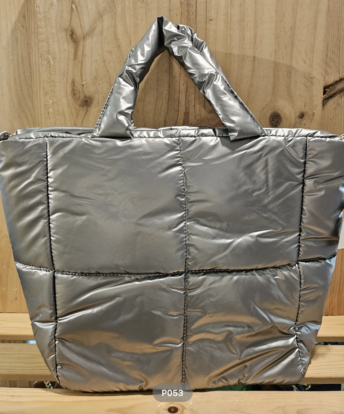 Fabulous Gifts Fashion Large Quilted Bag with Handles Silver by Weirs of Baggot Street