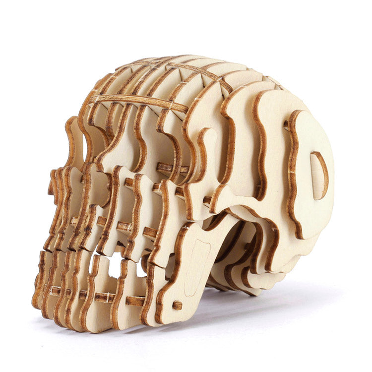 Kikkerland Skull 3d Wooden Puzzle