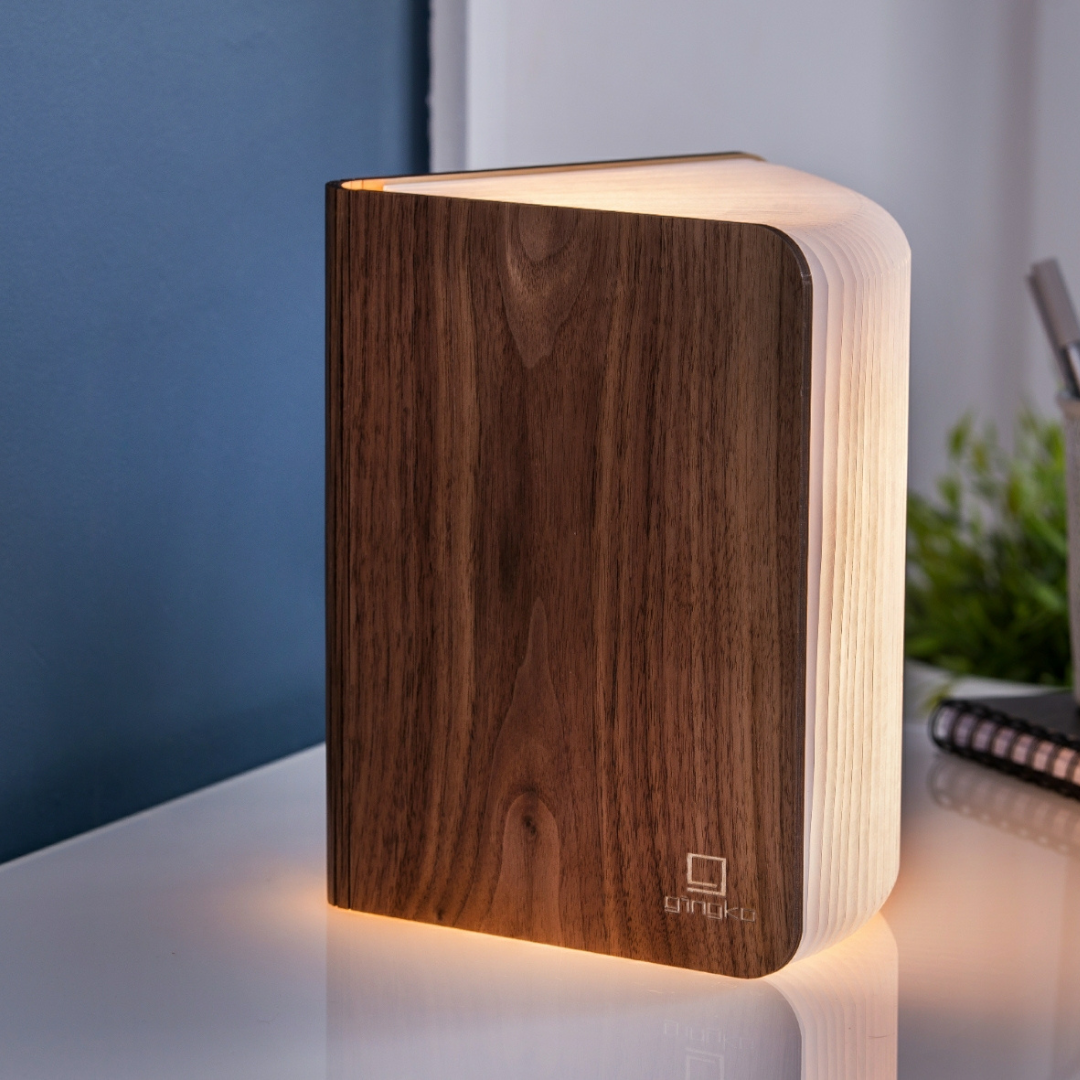 Gingko Design | Large Smart Book Light Walnut Weirs of Baggot Street