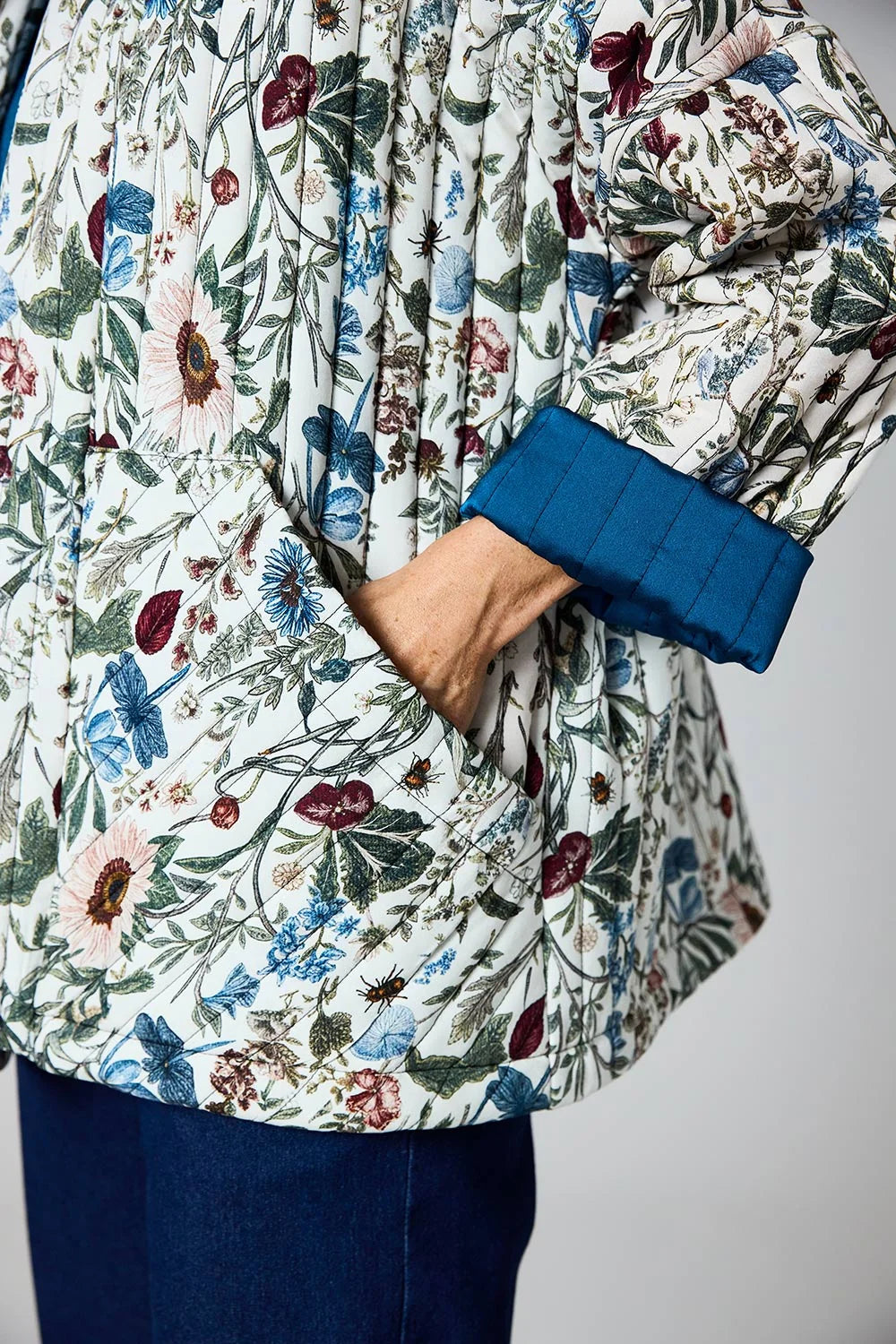 D.E.C.K. Quilted Jacket Blue Floral by Weirs Gifts2