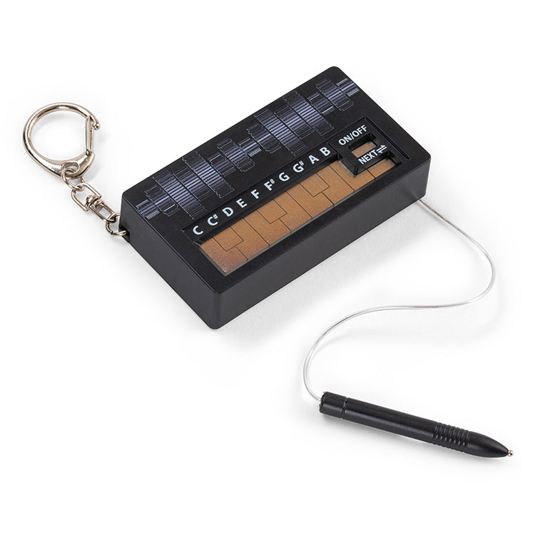 Kikkerland Pocket Synth miniature synthesizer with attached stylus and keyring