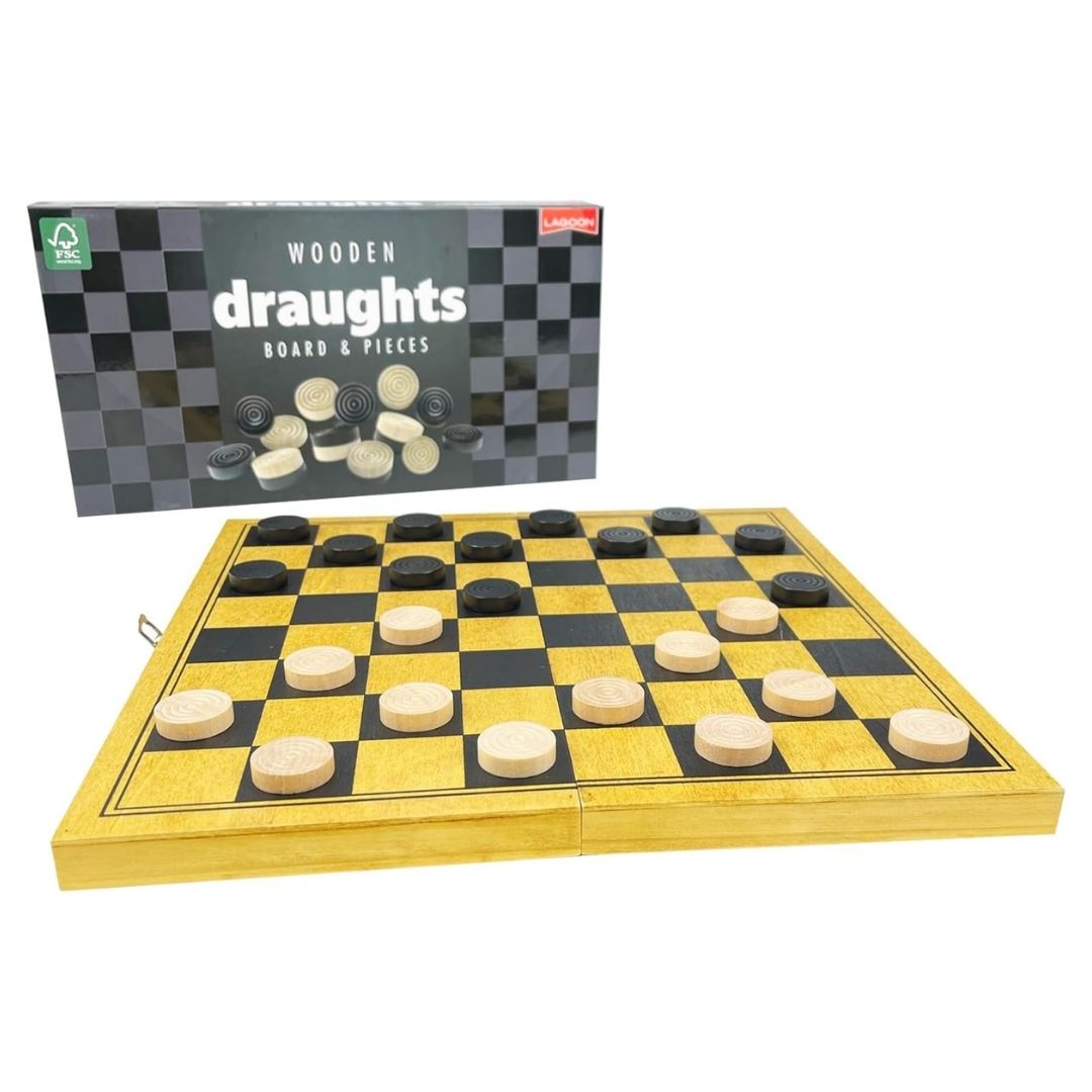 Kids Games | Lagoon Draughts Wooden Board Game by Weirs of Baggot Street