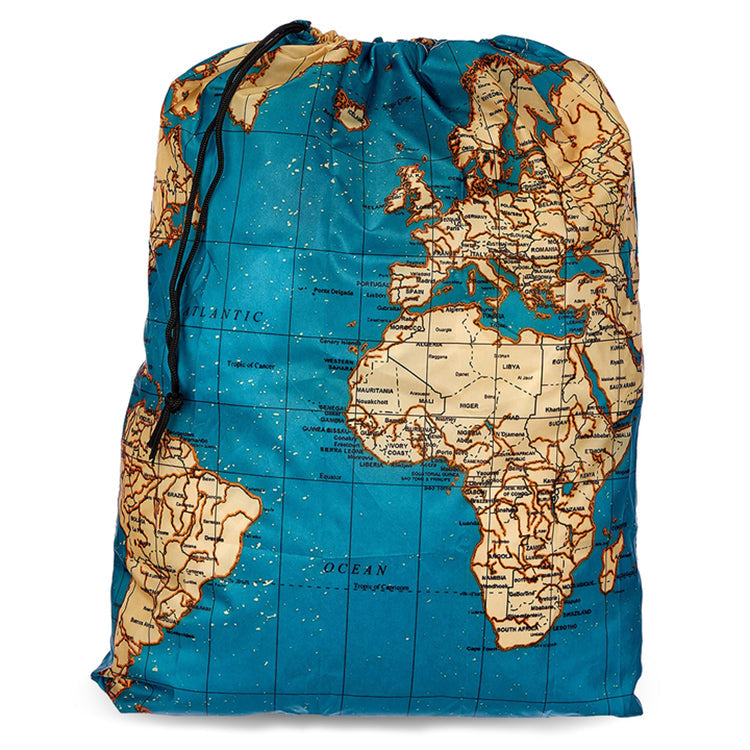 Kikkerland World Map Travel-size Laundry Bag
