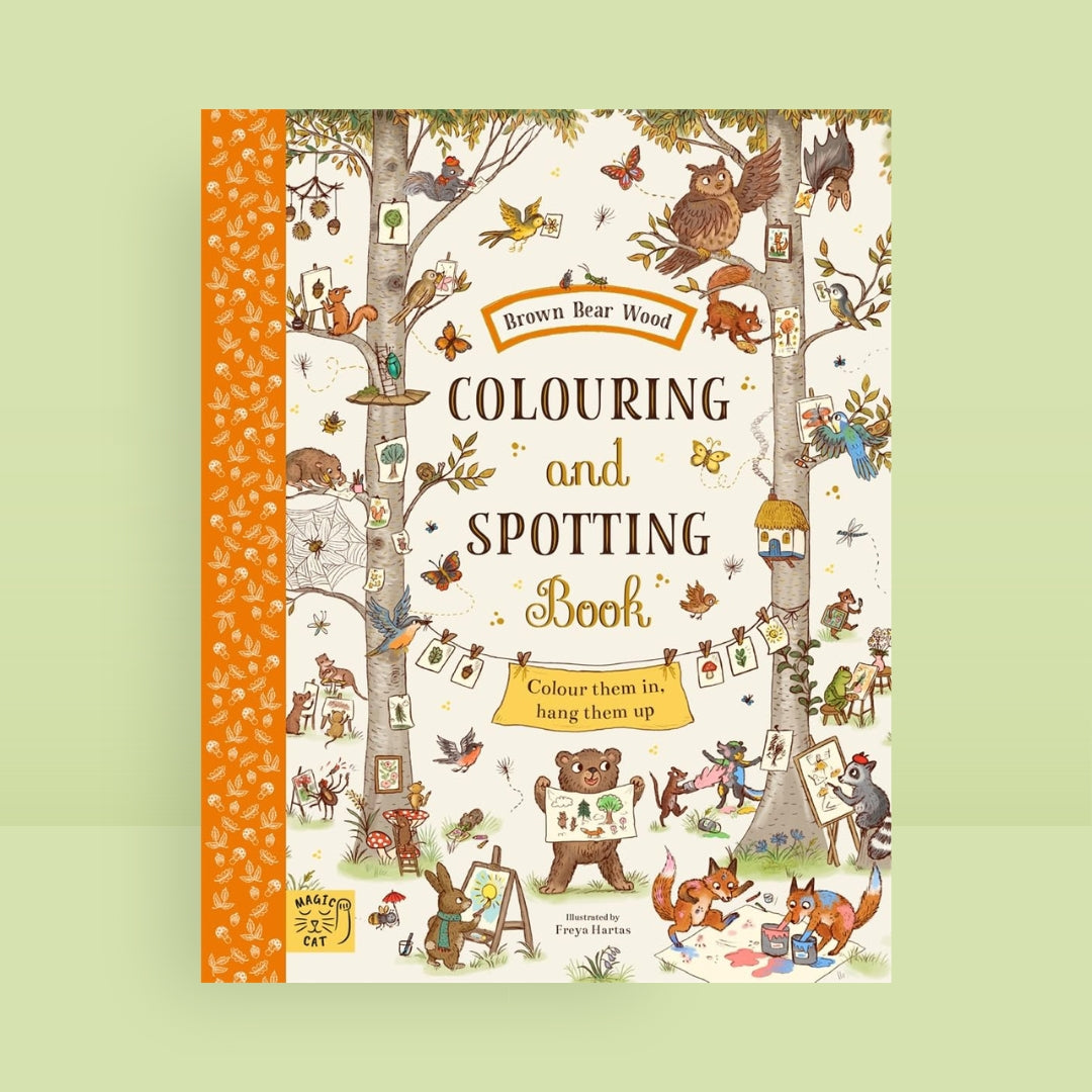Little Bookworms Brown Bear Wood Colouring And Spotting Book - Freya Hartas by Weirs of Baggot Street