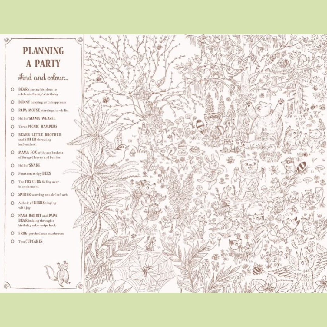Little Bookworms Brown Bear Wood Colouring And Spotting Book - Freya Hartas by Weirs of Baggot Street