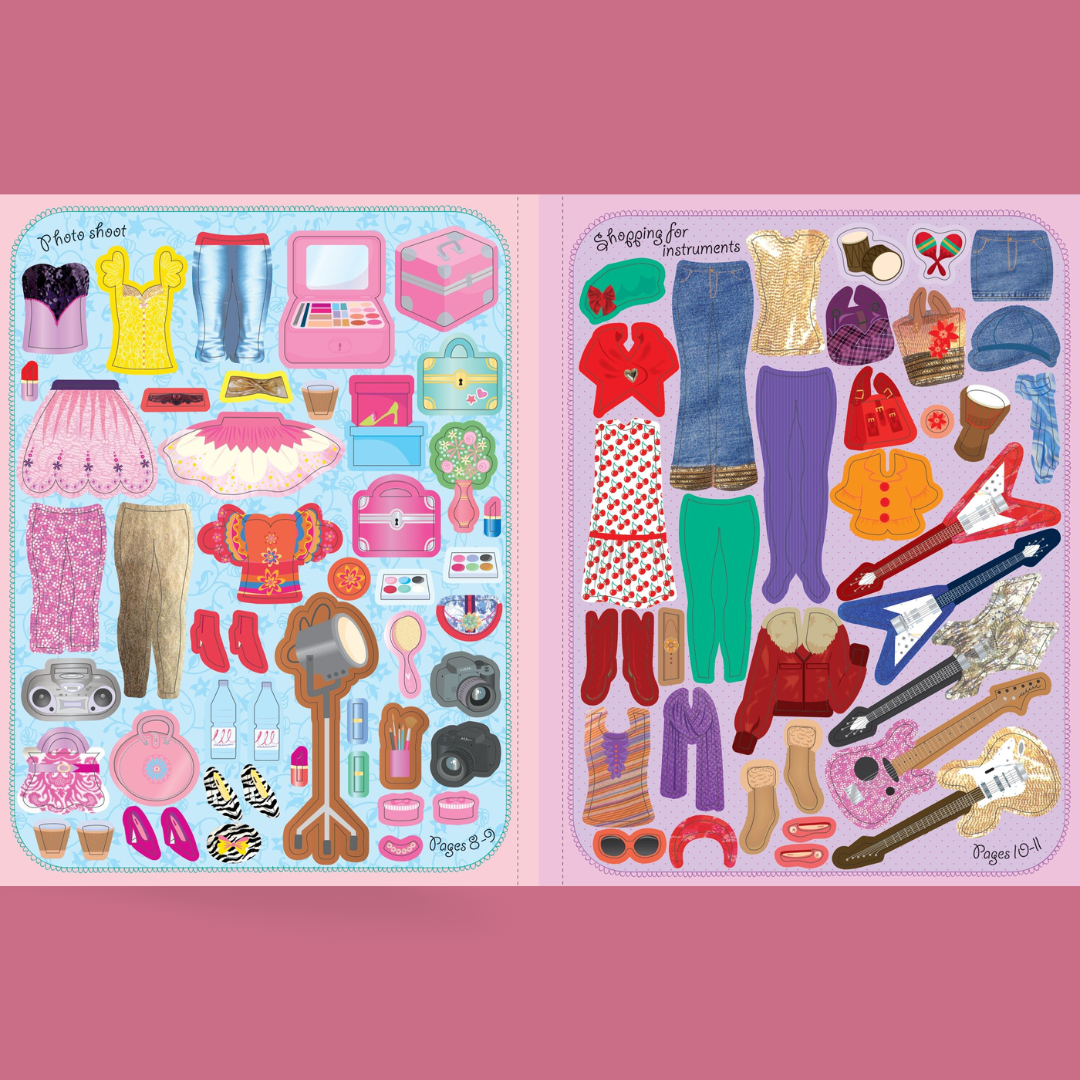 Little Bookworms | Usborne Sticker Dolly Dressing Popstars by Weirs of Baggot Street