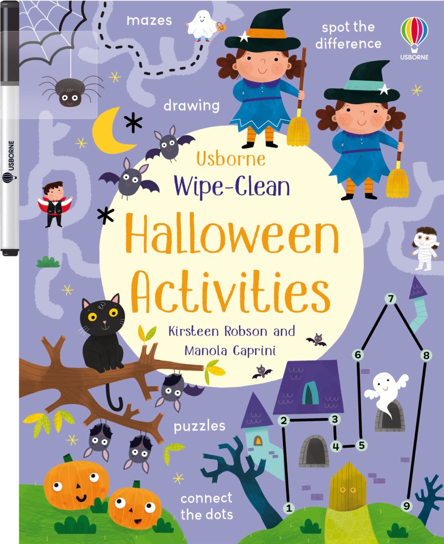 Little Bookworms | Usborne Wipe Clean Halloween Activities by Weirs of Baggot Street