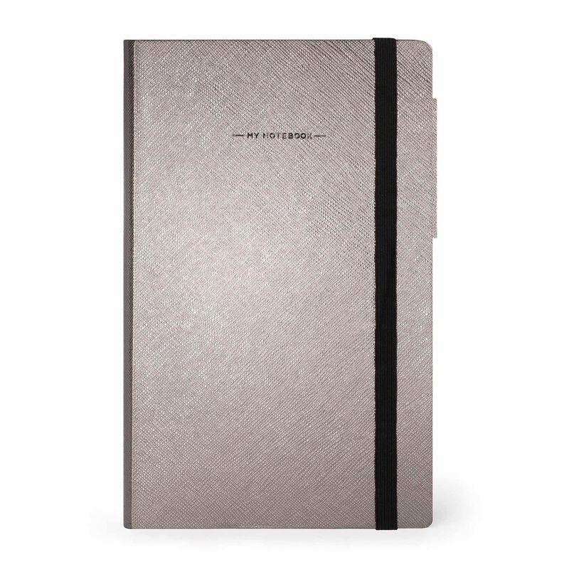 Notebooks | Legami Medium Notebook with lined pages Metallic Grey Diamond by Weirs of Baggot Street