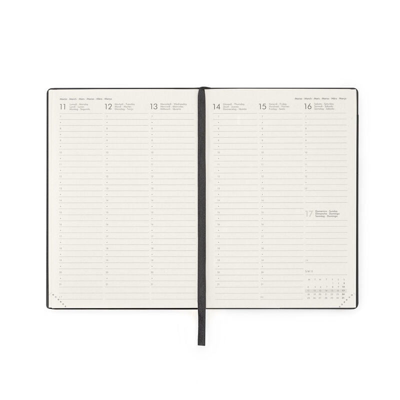 Stationery 2024 Diary | Legami 12 Month Medium Daily Diary 2024 Black Onyx by Weirs of Baggot Street