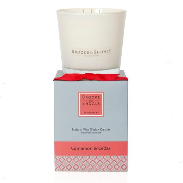 Brooke & Shoals 3 Wick Candle Cinnamon & Cedar Weirs of Baggot St