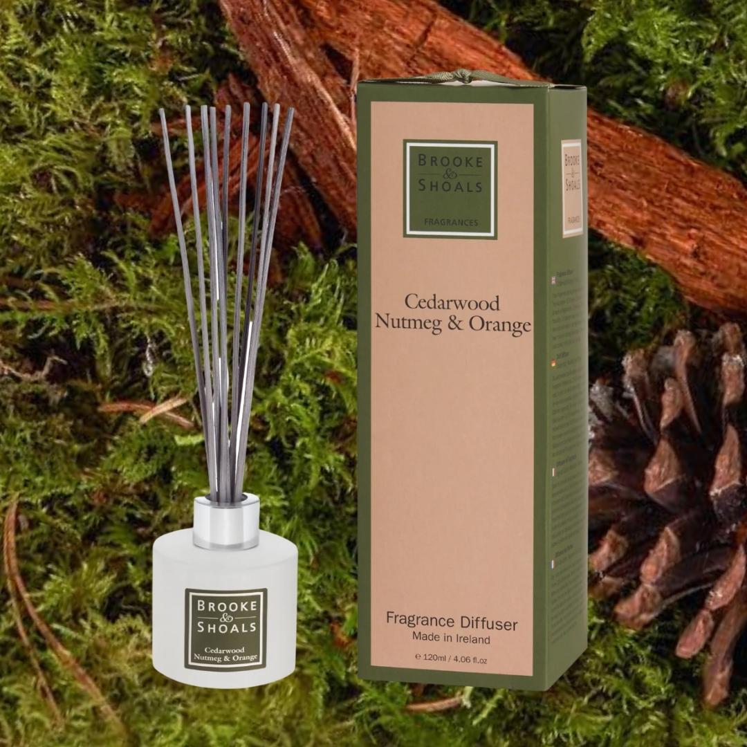Brooke & Shoals Diffuser - Cedar Nutmeg & Orange - Weirs of Baggot Street. Celebrating Irish Creators