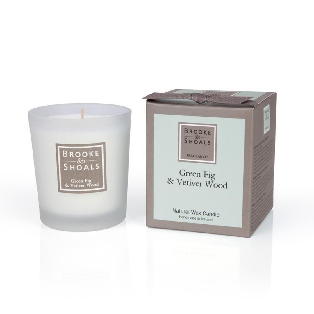 Brooke & Shoals Candle Green Fig & Vetiver Wood by Weirs of Baggot Street. Celebrating Irish Creators