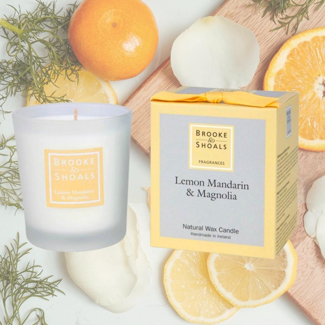 Brooke & Shoals Candle - Lemon Mandarin & Magnolia by Weirs of Baggot Street. Celebrating Irish Creators