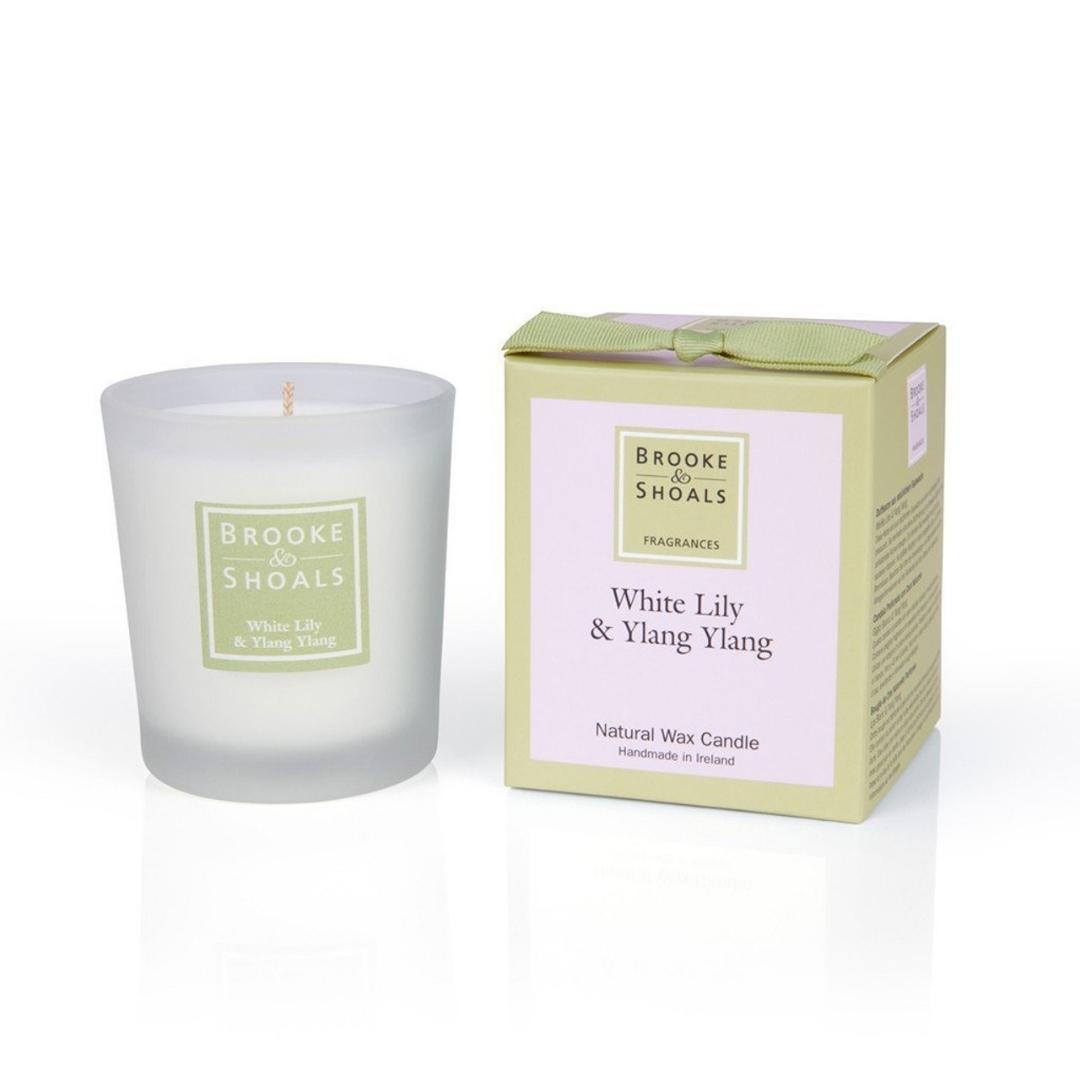 Brooke & Shoals Candle White Lily & Ylang Ylang by Weirs of Baggot Street. Celebrating Irish Creators