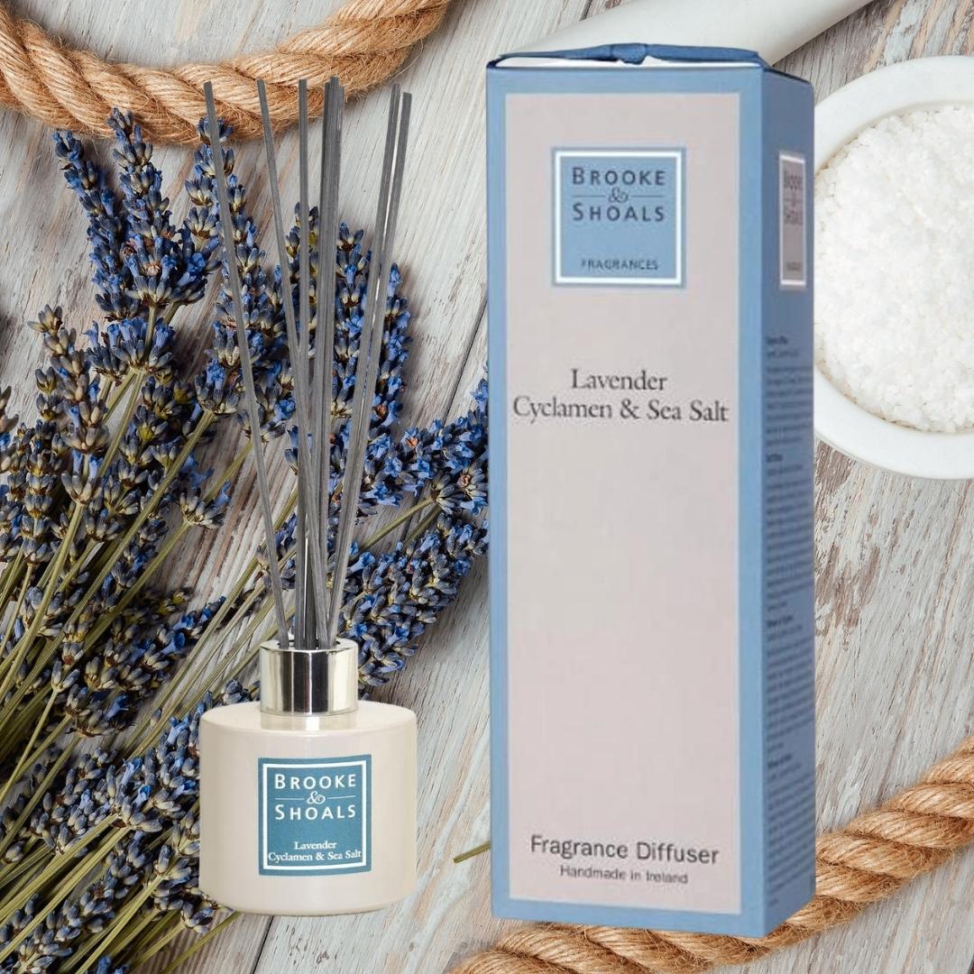 Brooke & Shoals Diffuser Lavender Cyclamen & Sea Salt by Weirs of Baggot Street. Celebrating Irish Creators