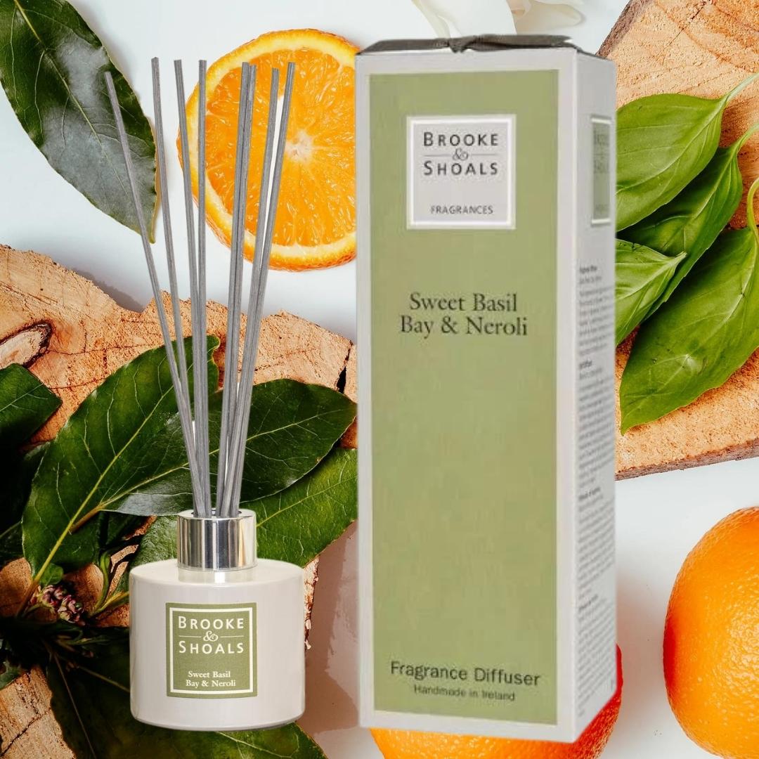 Brooke & Shoals Diffuser Sweet Basil, Bay & Neroli Weirs of Baggot Street. Celebrating Irish Creators