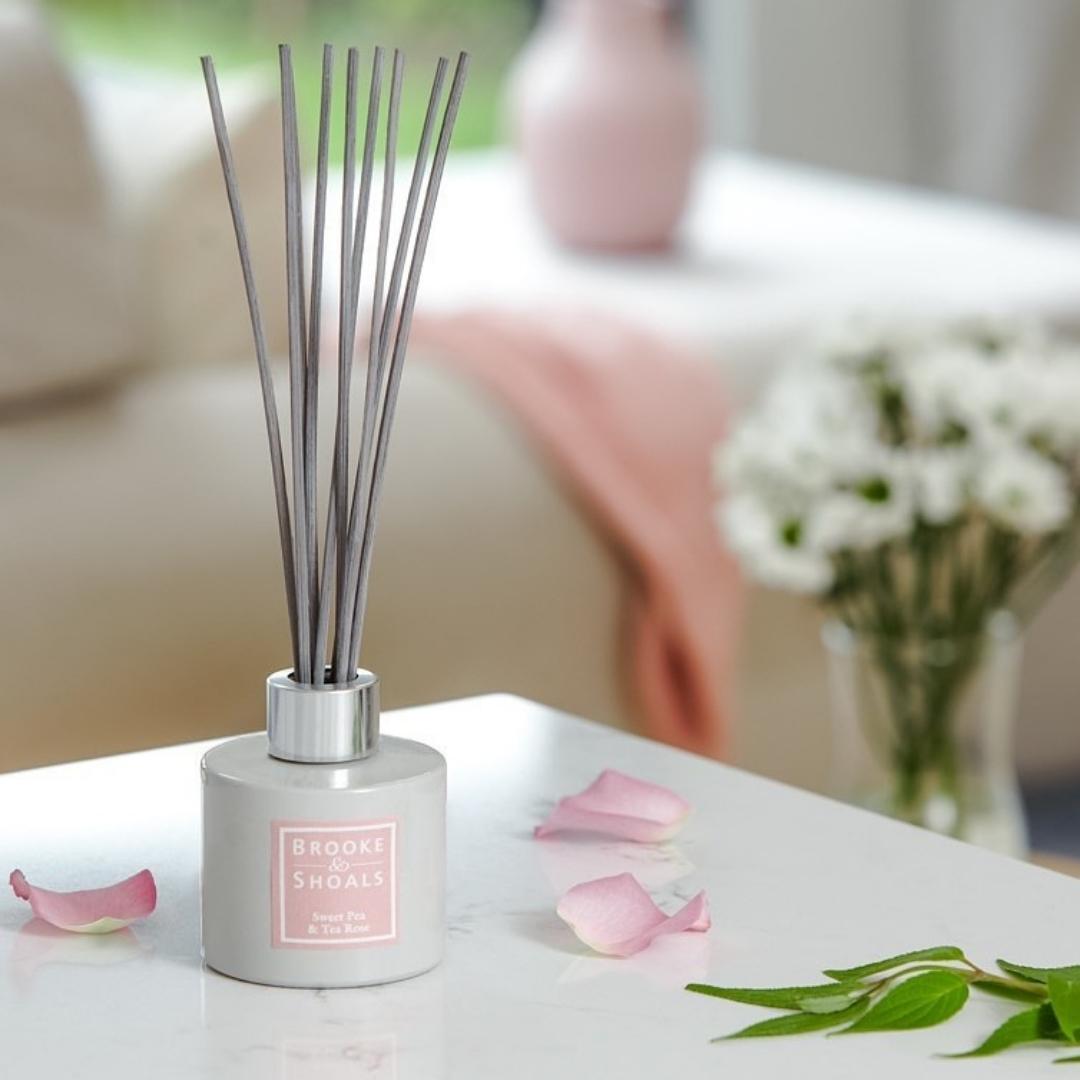Brooke & Shoals Diffuser - Sweet Pea & Tea Rose by Weirs of Baggot Street. Celebrating Irish Creators