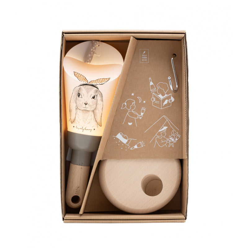 Bubs & Kids | Polochon Portable 5-In-1 Nightlight Taupe Sweet Rabbit by Weirs of Baggot Street