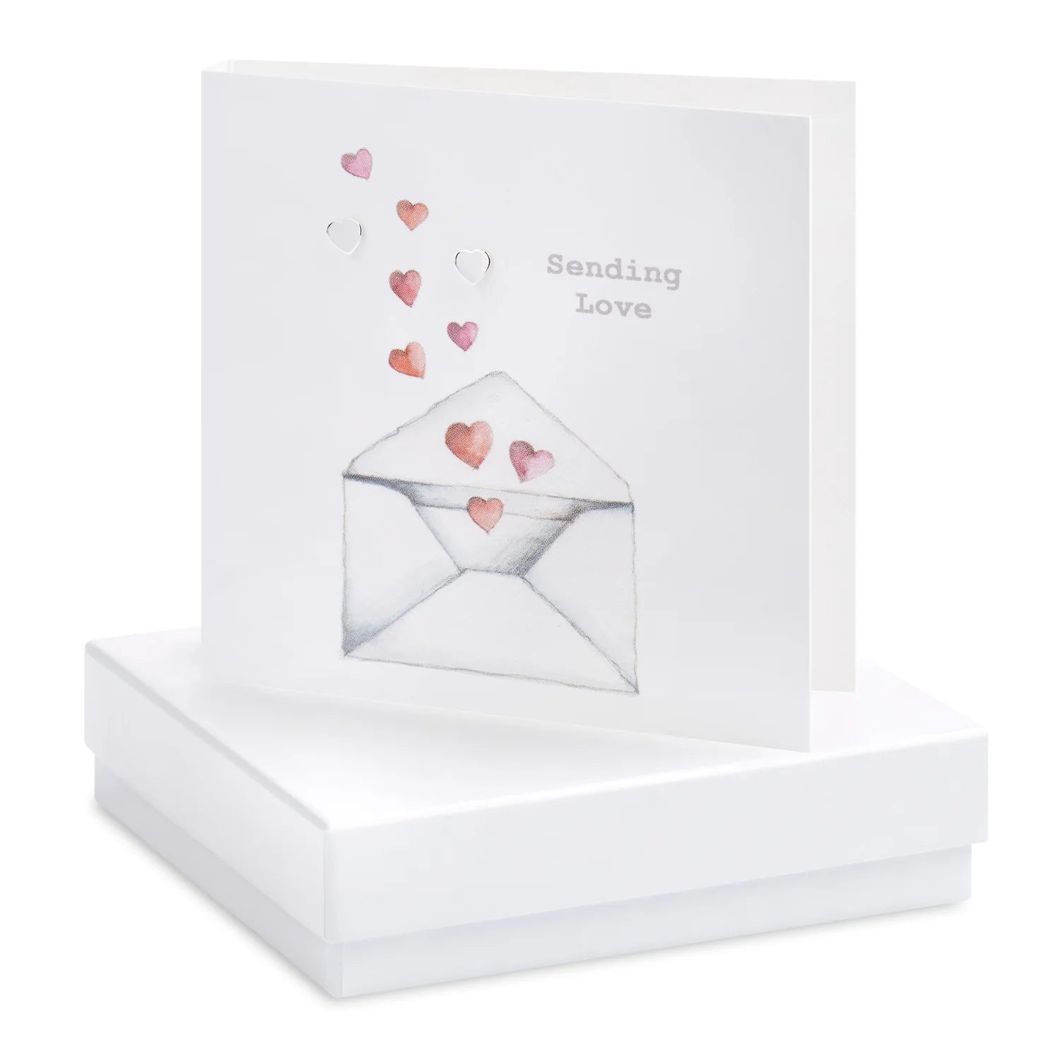 Crumble & Core | Sending Love Letter Card with Earrings in a White Box by Weirs of Baggot Street