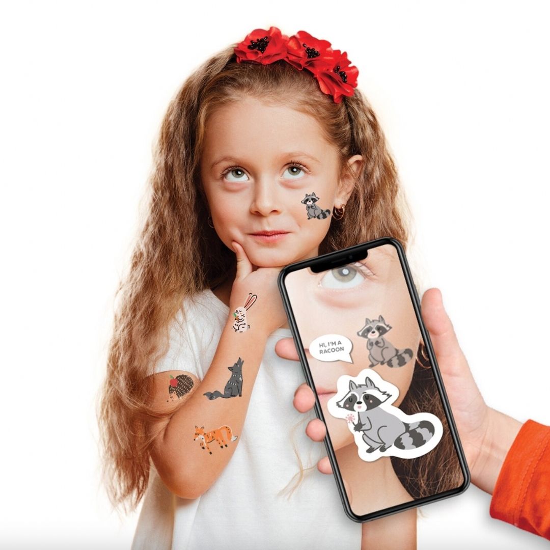 Fab Gifts | TSAR-Forest Animals Live AR Temporary Tattoo Set by Weirs of Baggot Street