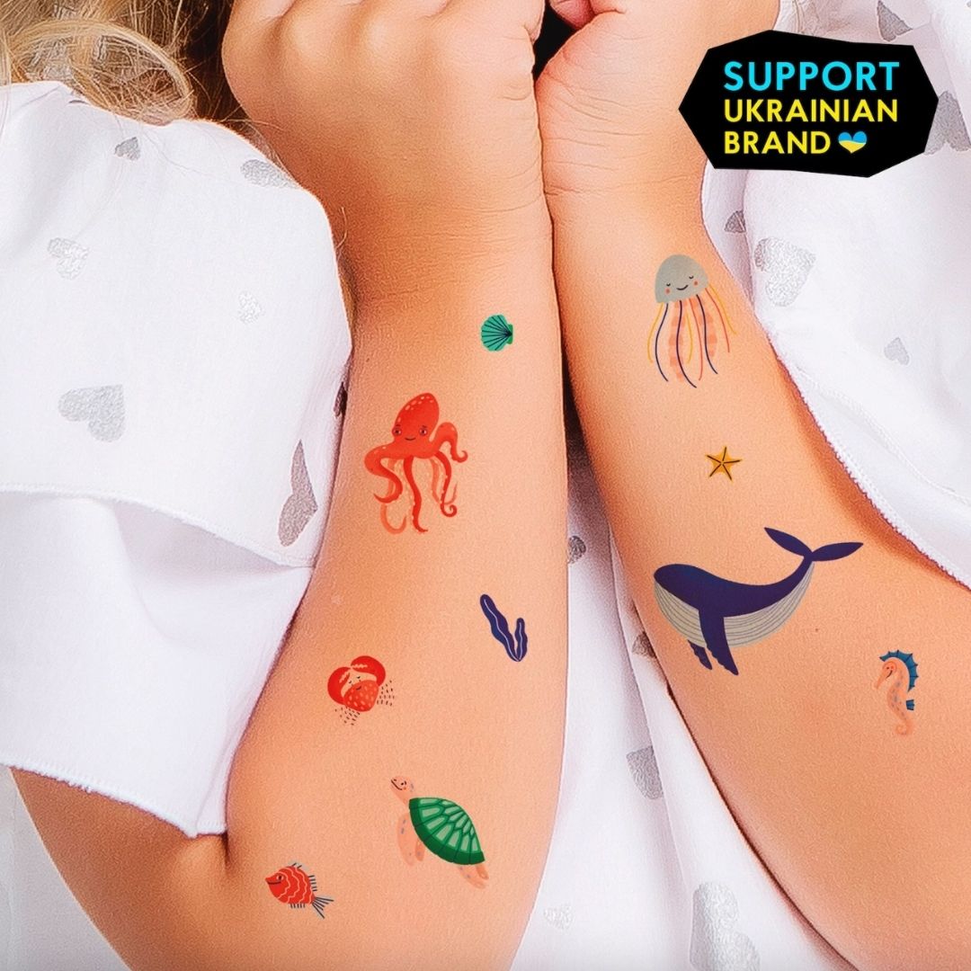 Fab Gifts | TSAR-Ocean Animals Live AR Temporary Tattoo Set by Weirs of Baggot Street