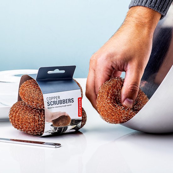 Fabulous Gifts | Kikkerland - Copper Scrubbers Set Of 3 by Weirs of Baggot Street